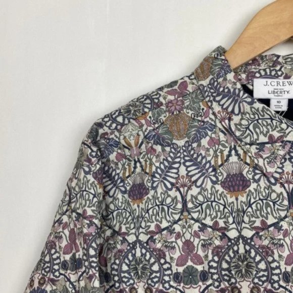 NWT J.Crew x Liberty 10 Diamond Quilted Shirt Jacket William Morris Print - Picture 6 of 11